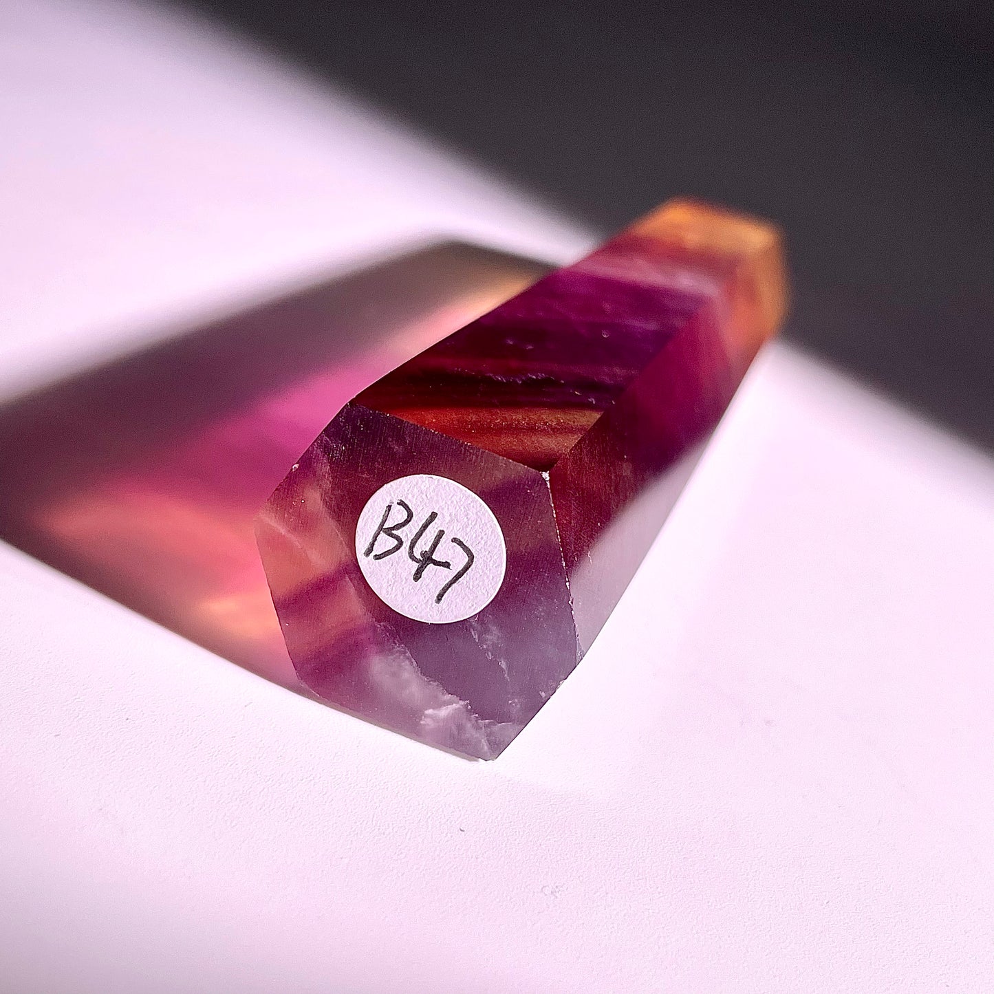 B47◇1点物◇フローライト ピラー◇112×22×23mm◇天然石・鉱物・パワーストーン