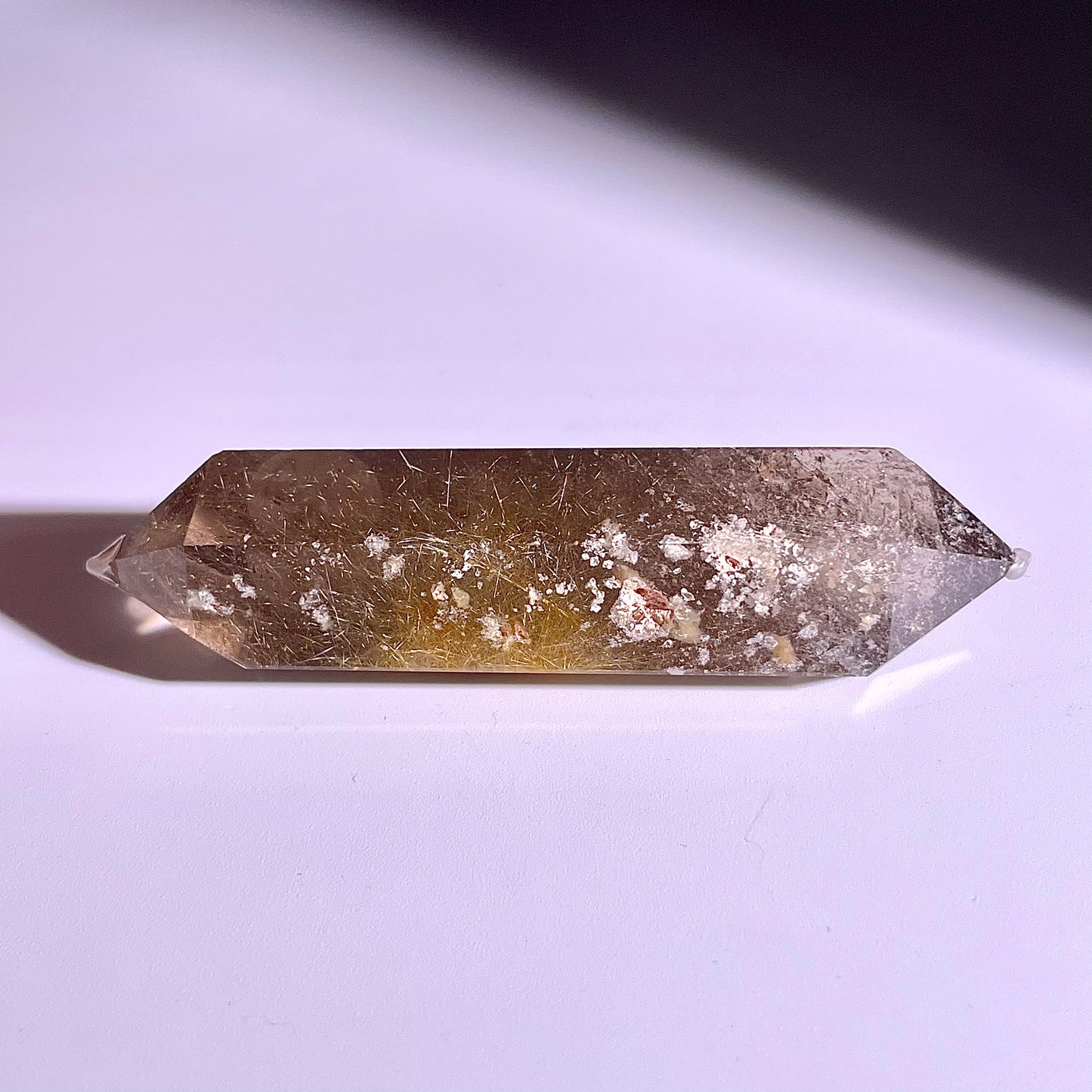B193◇1点物◇ルチルクォーツ ダブルポイント◇65×15×15mm天然石・鉱物・パワーストーン