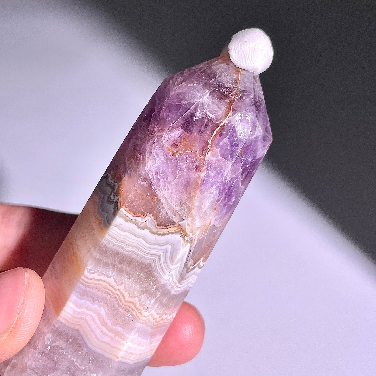 B291◇1点物◇夢幻の紫瑪瑙 ピラー◇77×19×21mm◇天然石・鉱物・パワーストーン