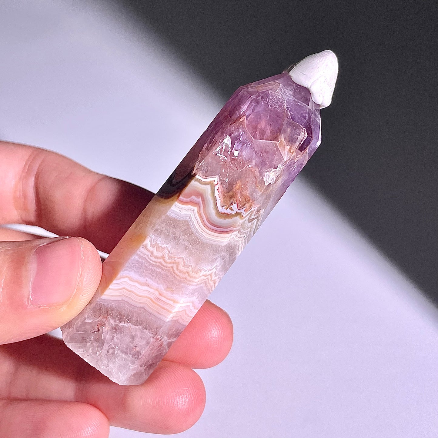 B292◇1点物◇夢幻の紫瑪瑙 ピラー◇85×24×20mm◇天然石・鉱物・パワーストーン