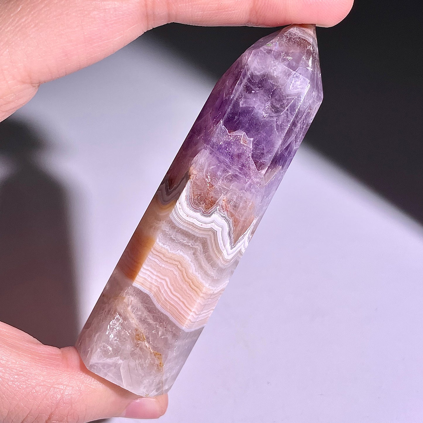 B294◇1点物◇夢幻の紫瑪瑙 ピラー◇85×24×20mm◇天然石・鉱物・パワーストーン