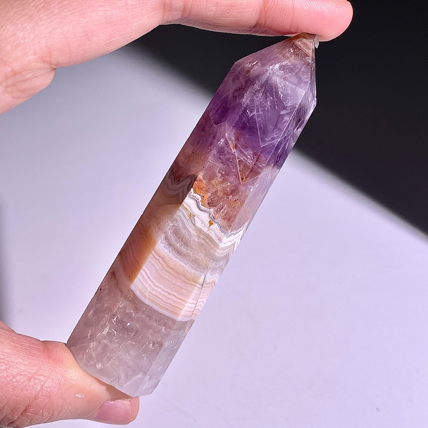B298◇1点物◇夢幻の紫瑪瑙 ピラー◇86×20×22mm◇天然石・鉱物・パワーストーン