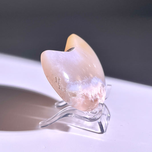 B328◇1点物◇桜瑪瑙 ムーン◇52×33×14mm◇天然石・鉱物・パワーストーン