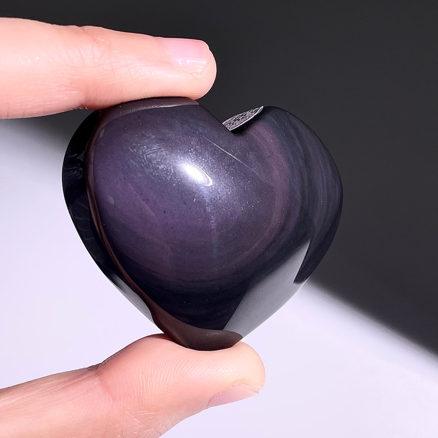 B380◇1点物◇レインボーオブシディアン ハート◇40×51×21mm◇天然石・鉱物・パワーストーン