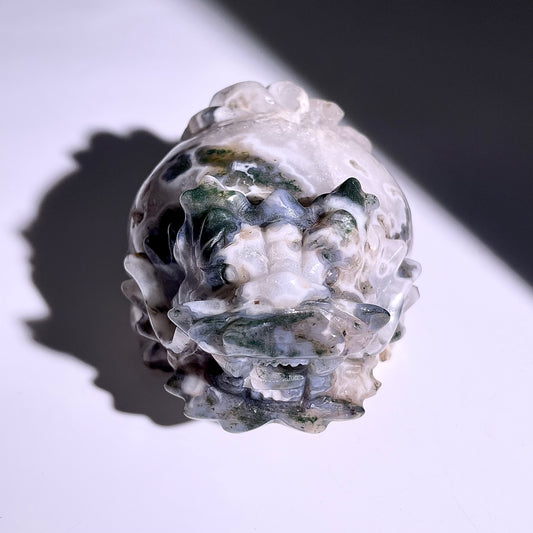 B411◇1点物◇モスアゲート 竜亀◇100×80×72mm◇天然石・鉱物・パワーストーン