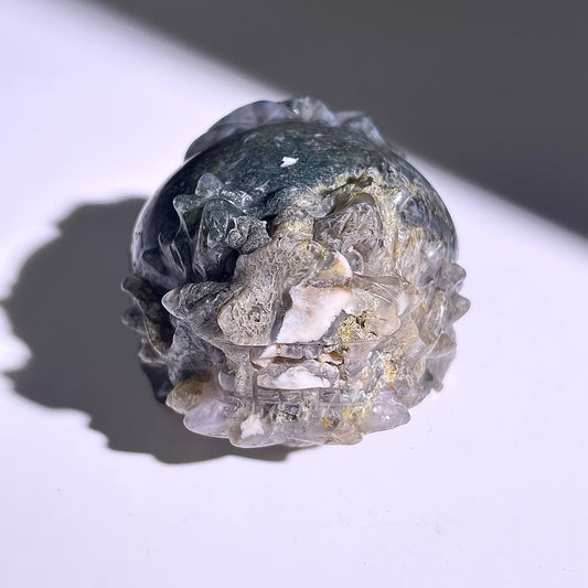B417◇1点物◇モスアゲート 竜亀◇63×56×40mm◇天然石・鉱物・パワーストーン