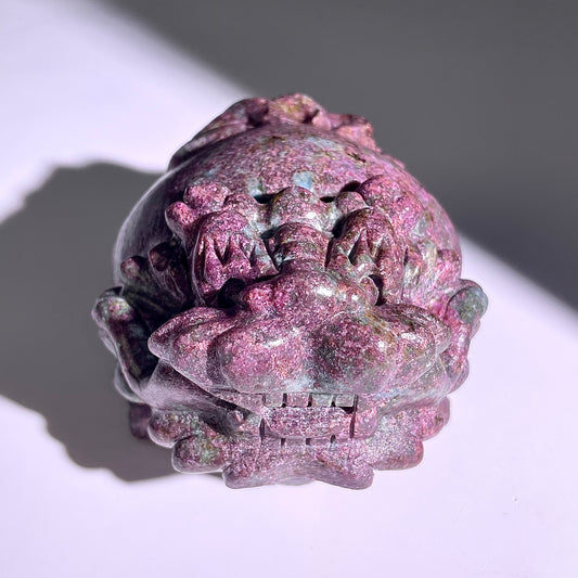 B419◇1点物◇ルビーインゾイサイト 竜亀◇101×90×66mm◇天然石・鉱物・パワーストーン
