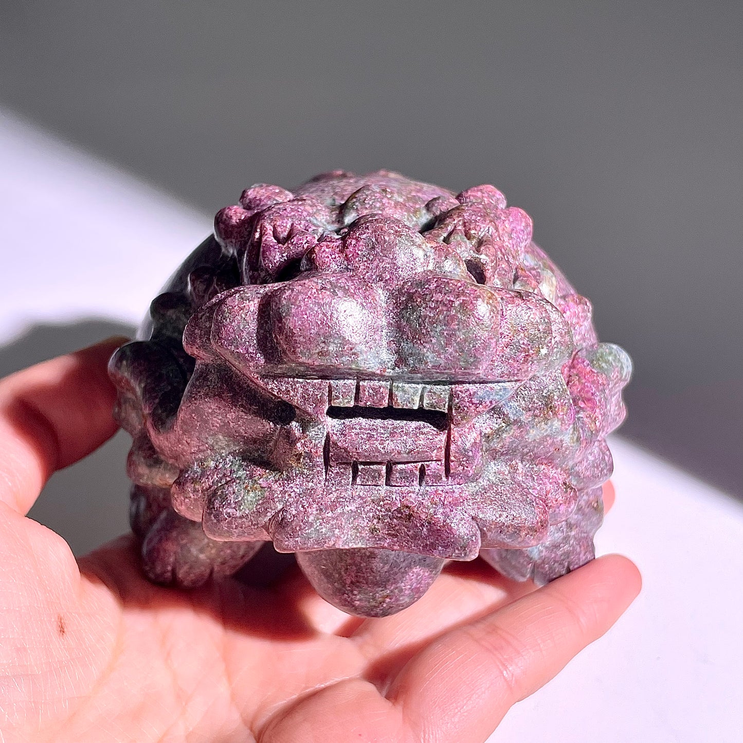 B419◇1点物◇ルビーインゾイサイト 竜亀◇101×90×66mm◇天然石・鉱物・パワーストーン