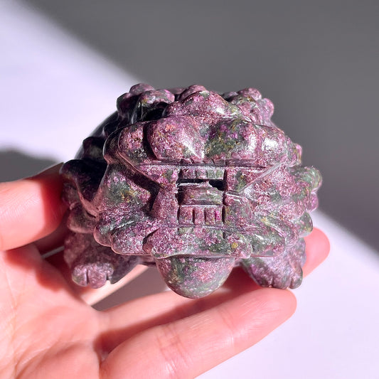 B420◇1点物◇ルビーインゾイサイト 竜亀◇81×70×50mm◇天然石・鉱物・パワーストーン