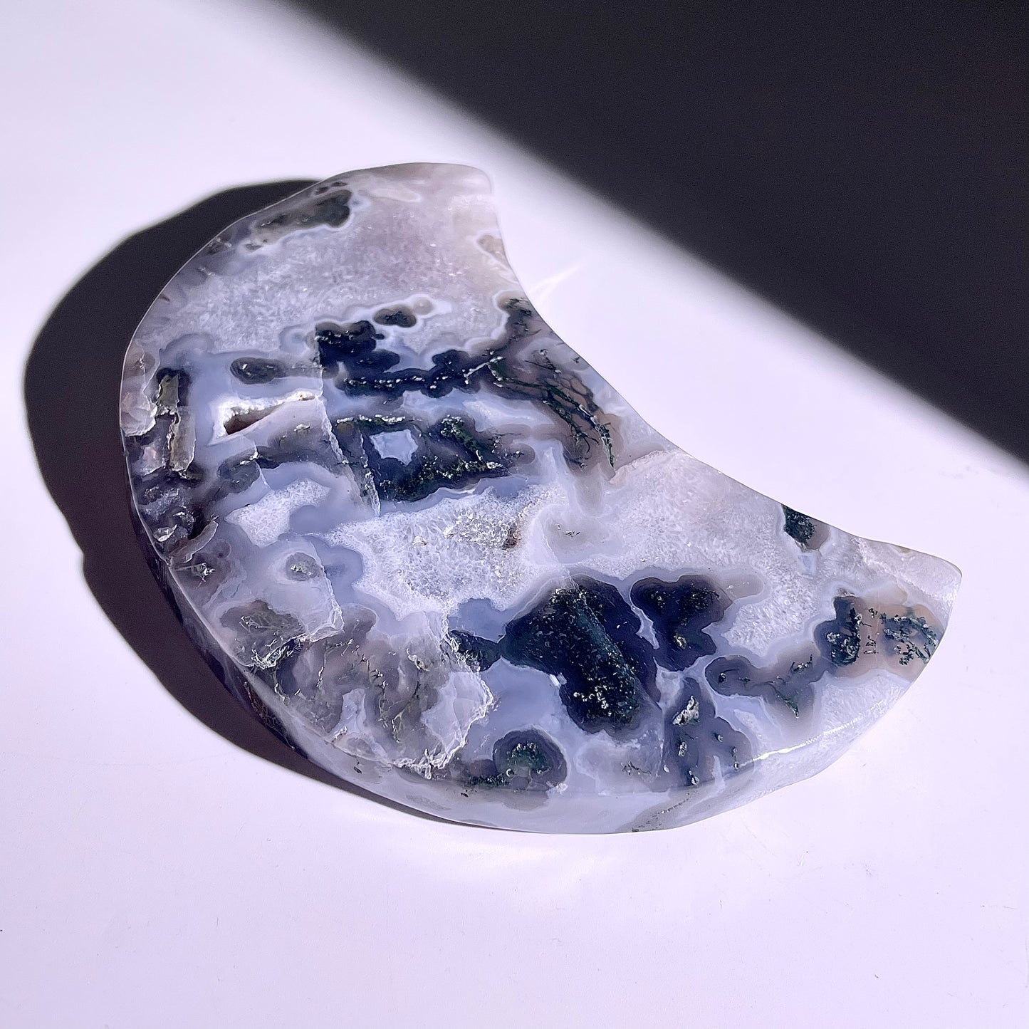 B426◇1点物◇モスアゲート ムーン◇120×66×19mm◇天然石・鉱物・パワーストーン