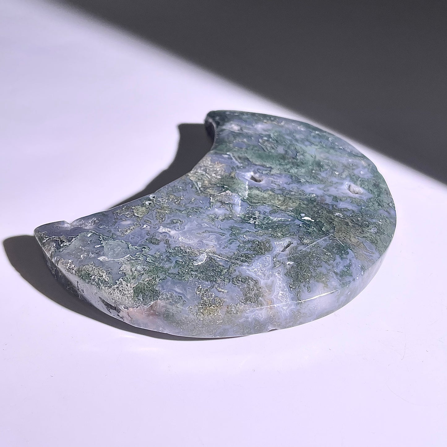 B428◇1点物◇モスアゲート ムーン◇120×68×17mm◇天然石・鉱物・パワーストーン