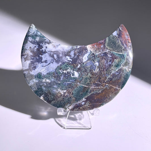 B431◇1点物◇モスアゲート ムーン◇120×70×17mm◇天然石・鉱物・パワーストーン