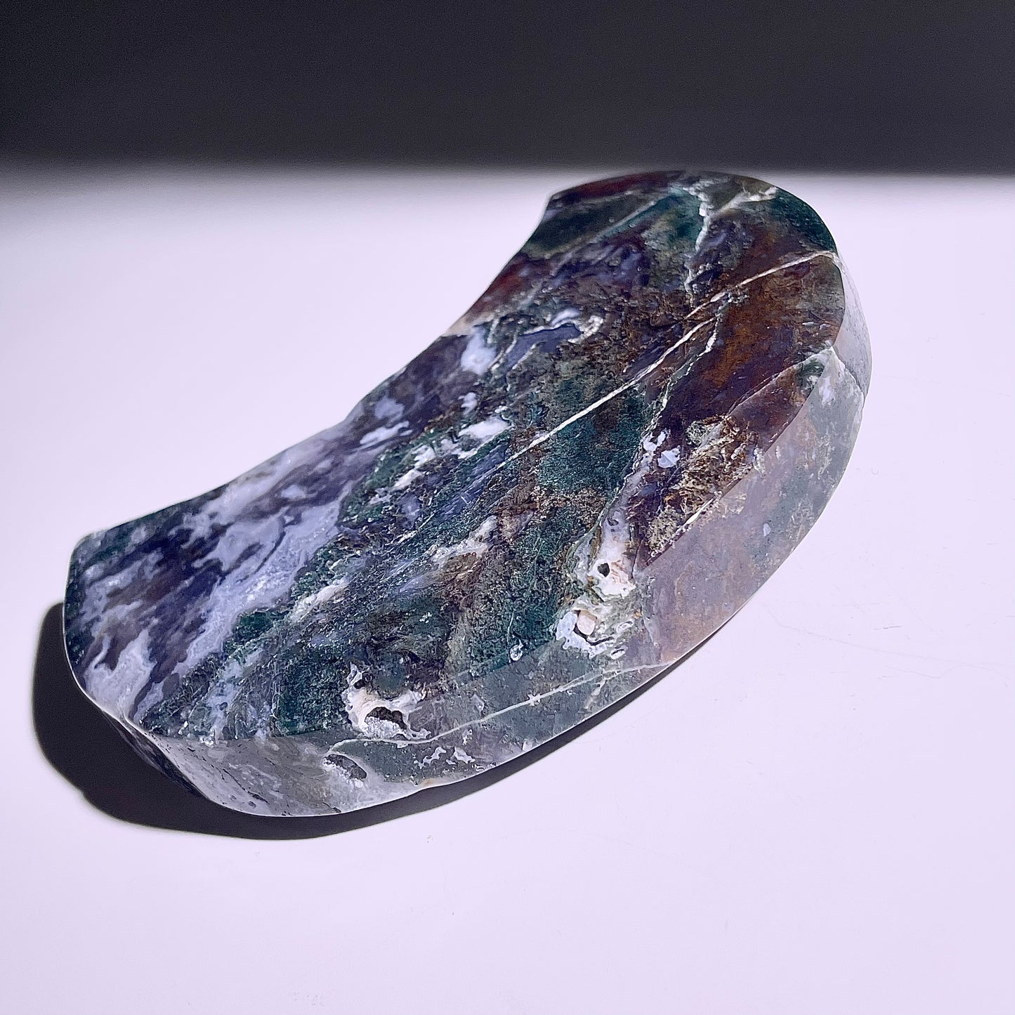 B431◇1点物◇モスアゲート ムーン◇120×70×17mm◇天然石・鉱物・パワーストーン
