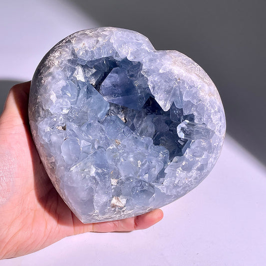 A169◇1点物◇セレスタイト ハート ◇127×137×80mm◇天然石・鉱物・パワーストーン