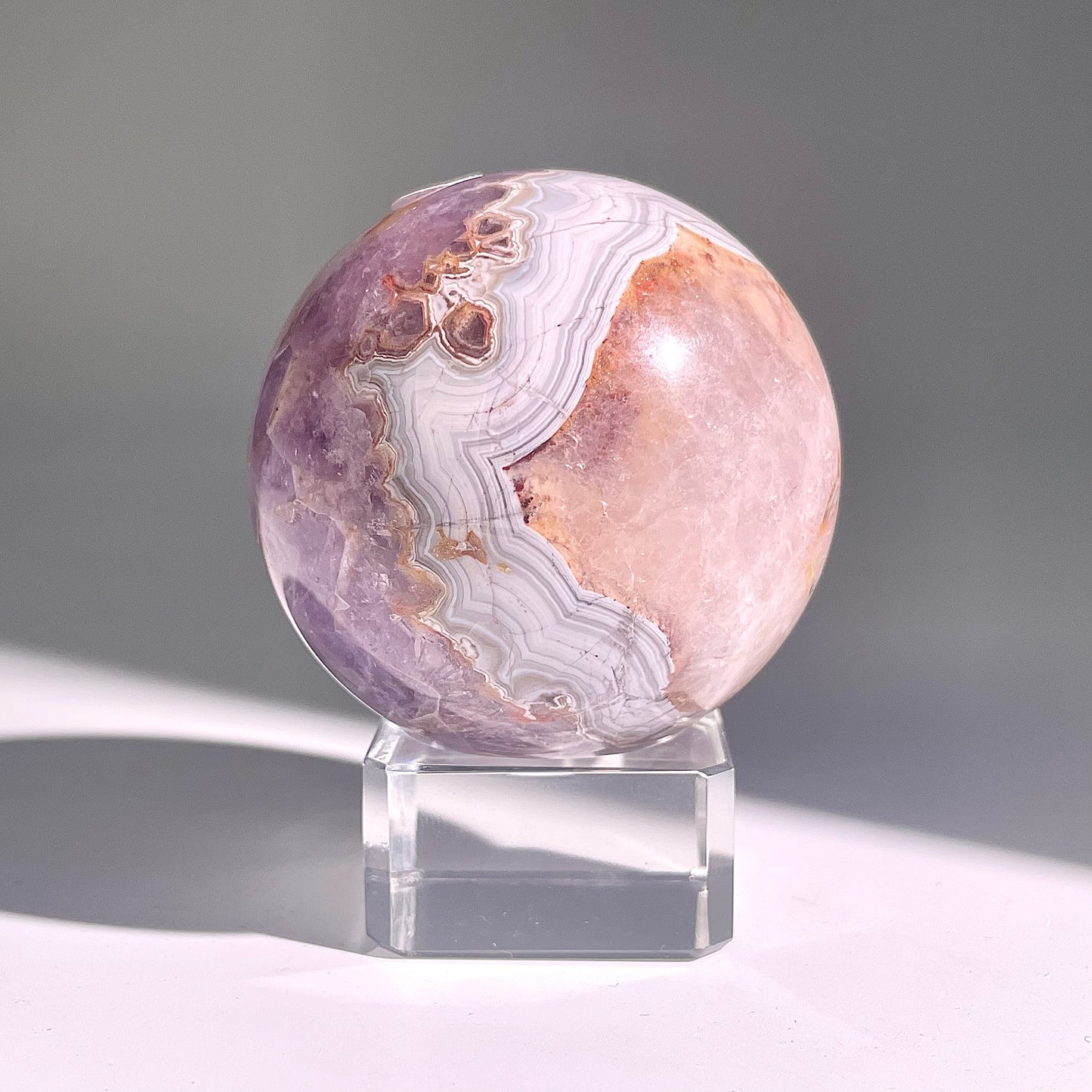 B482◇1点物◇アメジストのアゲート ボール◇56×56×56mm◇天然石・鉱物・パワーストーン