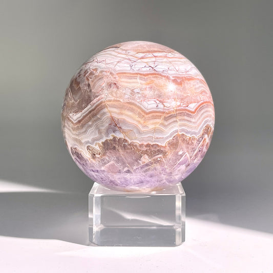 B483◇1点物◇アメジストのアゲート ボール◇65×65×65mm◇天然石・鉱物・パワーストーン