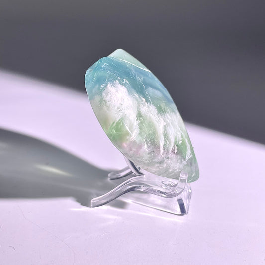 B561◇1点物◇フェザーフローライト ハート◇57×63×14mm◇天然石・鉱物・パワーストーン