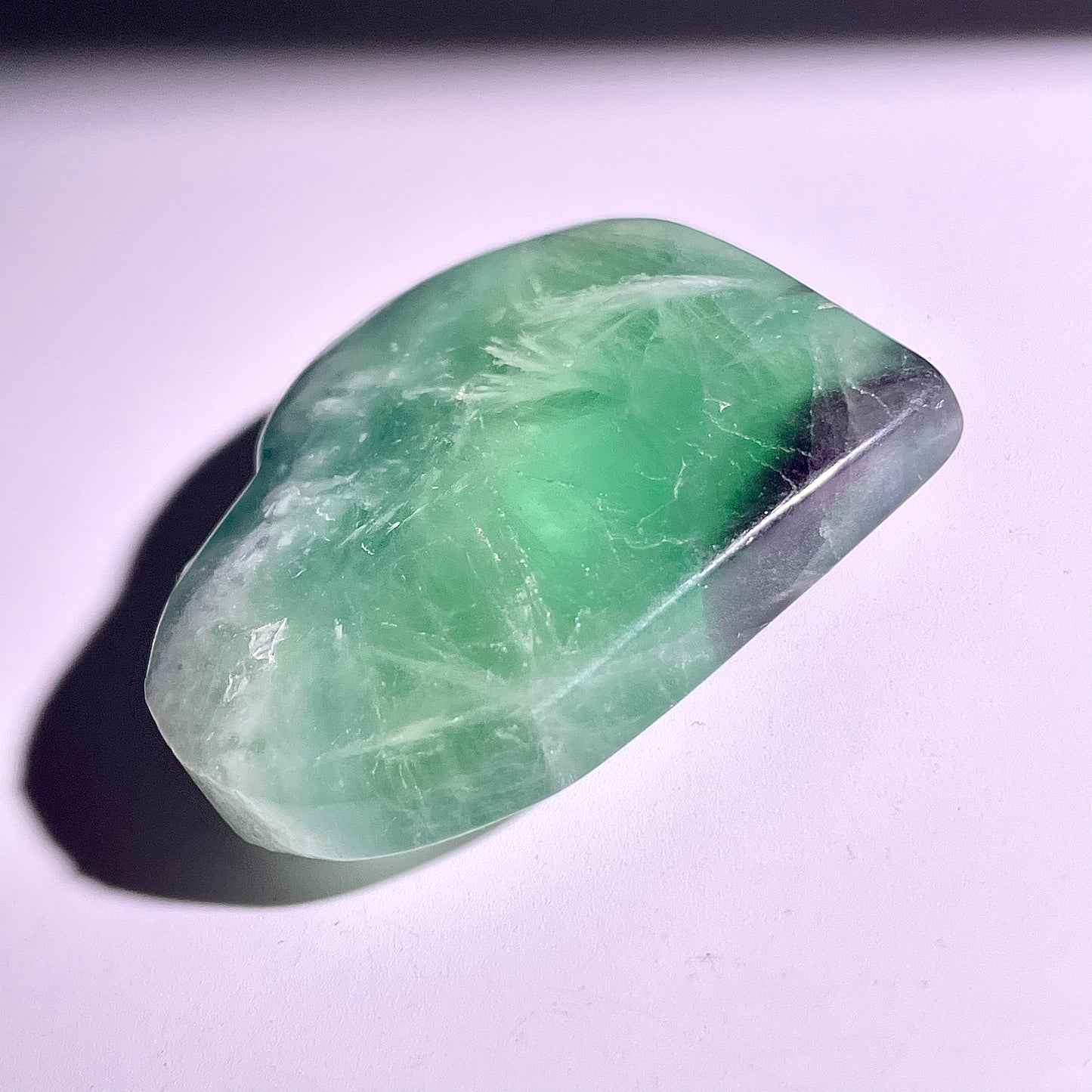 B563◇1点物◇フェザーフローライト ハート◇49×56×14mm◇天然石・鉱物・パワーストーン