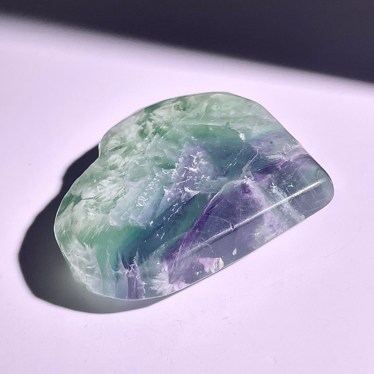 B574◇1点物◇フェザーフローライト ハート◇55×65×12mm◇天然石・鉱物・パワーストーン