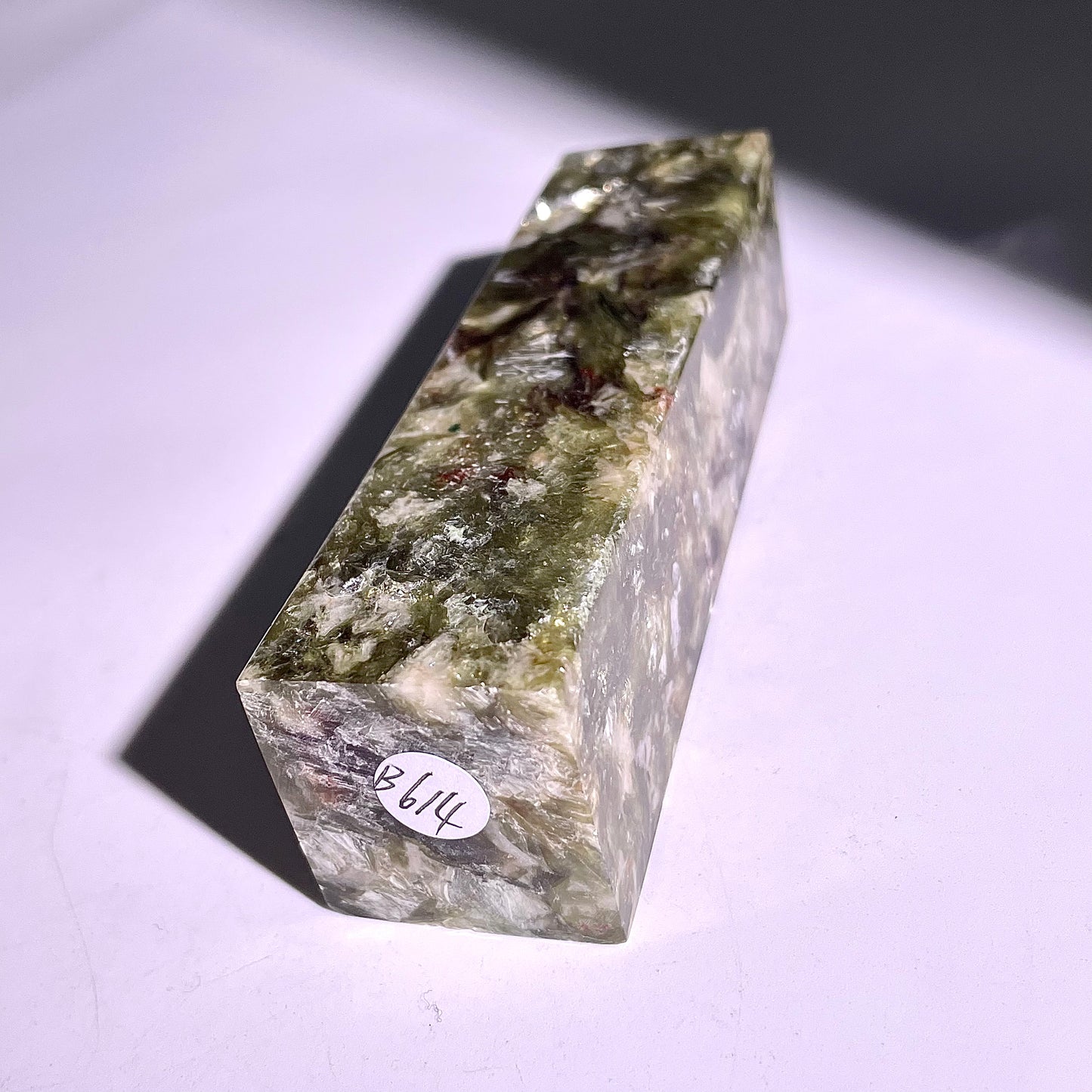 B614◇1点物◇緑マイカ ピラー◇119×28×28mm◇天然石・鉱物・パワーストーン