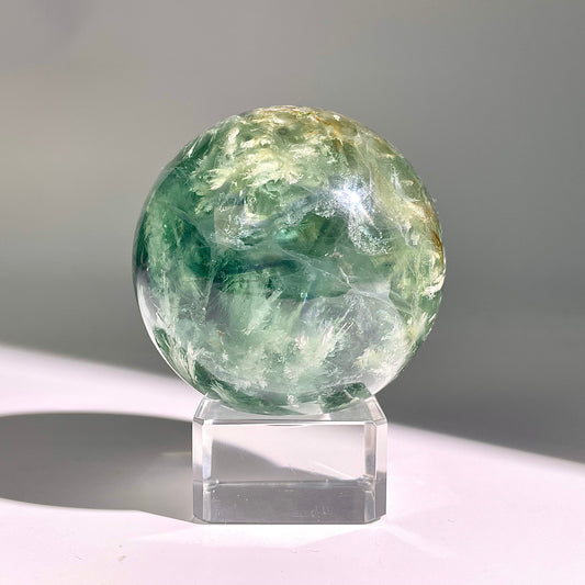 B624◇1点物◇フェザーフローライト ボール◇66×66×66mm◇天然石・鉱物・パワーストーン