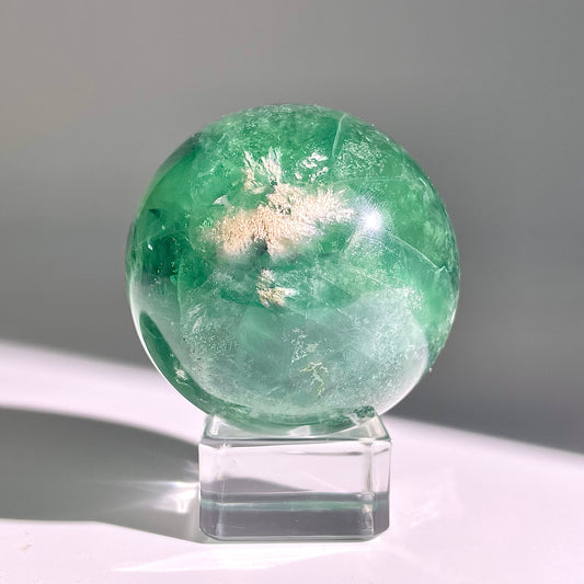 B629◇1点物◇フェザーフローライト ボール◇54×54×54mm◇天然石・鉱物・パワーストーン