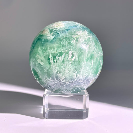 B630◇1点物◇フェザーフローライト ボール◇67×67×67mm◇天然石・鉱物・パワーストーン