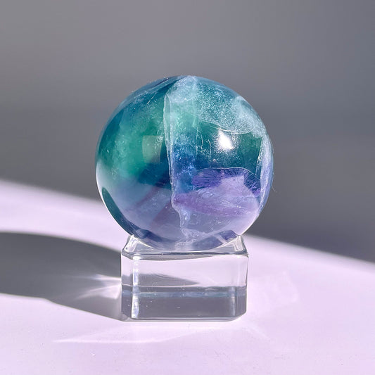 B631◇1点物◇フェザーフローライト ボール◇44×44×44mm◇天然石・鉱物・パワーストーン