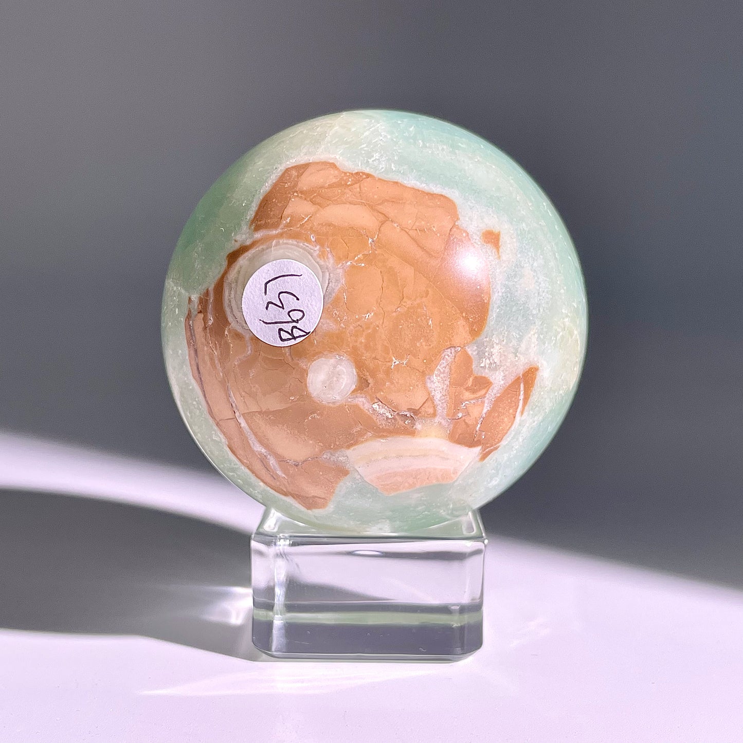 B637◇1点物◇カリブカルサイト ボール◇56×56×56mm◇天然石・鉱物・パワーストーン