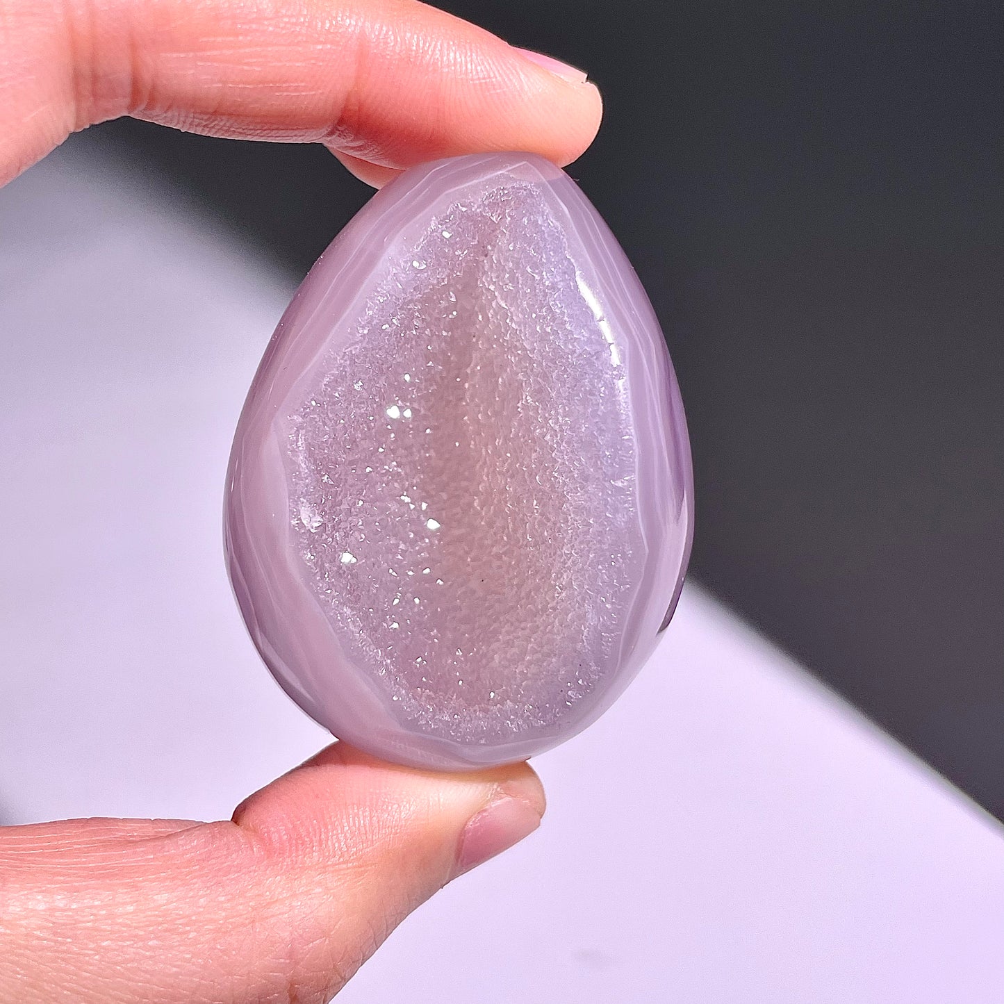 B662◇彩晶マシュマロ エッグ◇51×38×34mm◇天然石・鉱物・パワーストーン