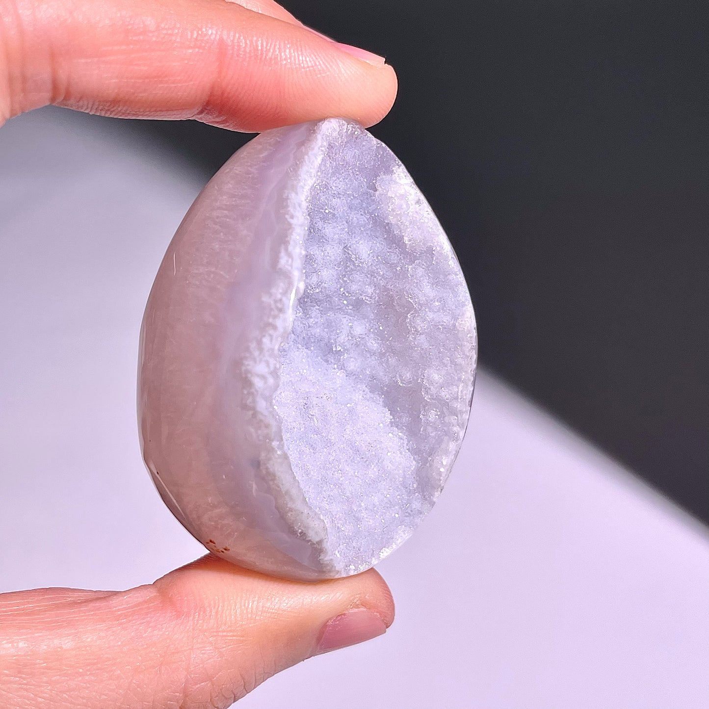 B663◇彩晶マシュマロ エッグ◇51×38×32mm◇天然石・鉱物・パワーストーン