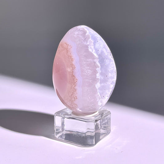 B667◇彩晶マシュマロ エッグ◇45×33×30mm◇天然石・鉱物・パワーストーン