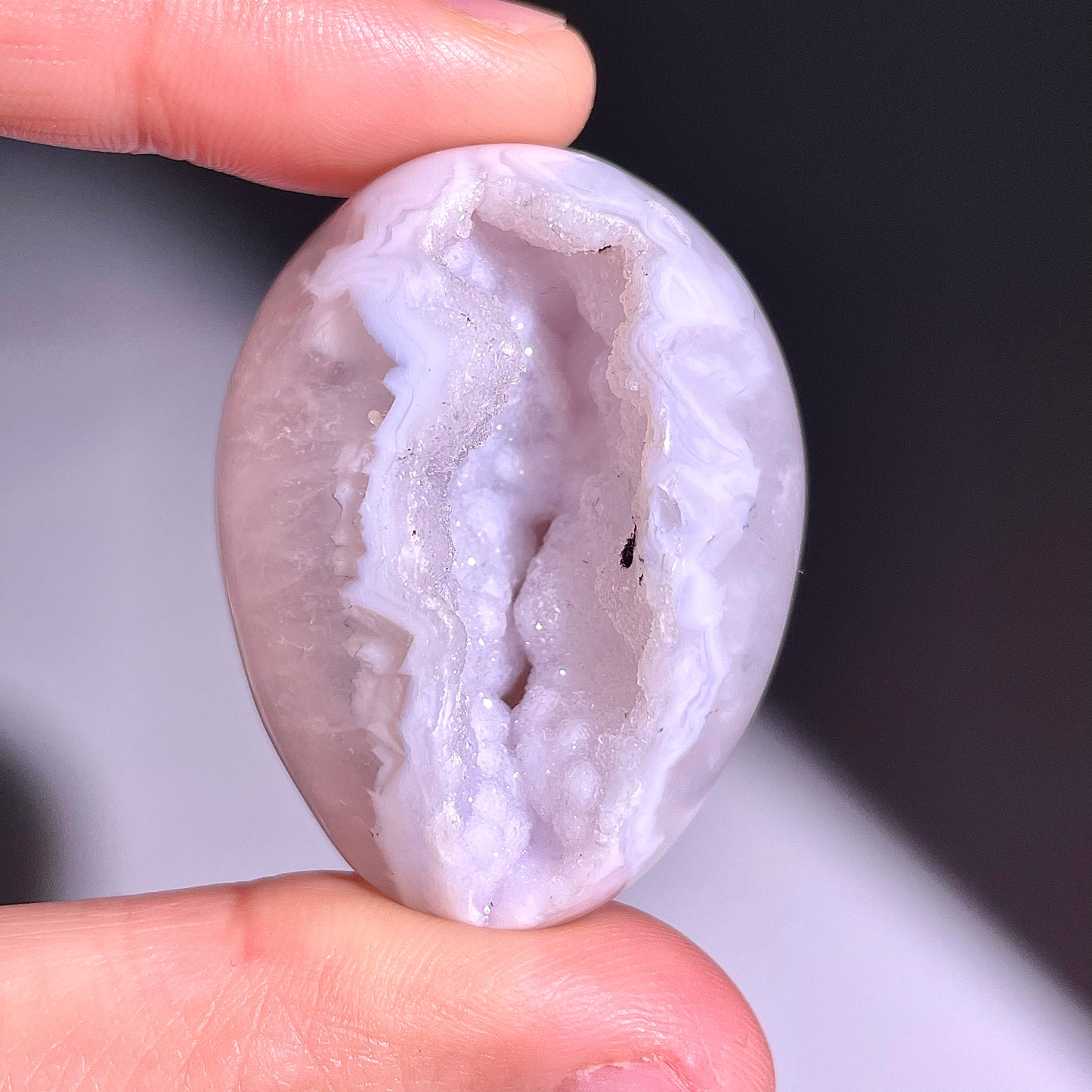 B766◇彩晶マシュマロ エッグ◇32×22×18mm◇天然石・鉱物・パワーストーン