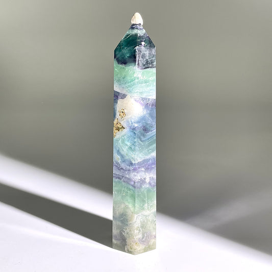 B791◇フェザー フローライト ピラー◇116×26×22mm◇天然石・鉱物・パワーストーン