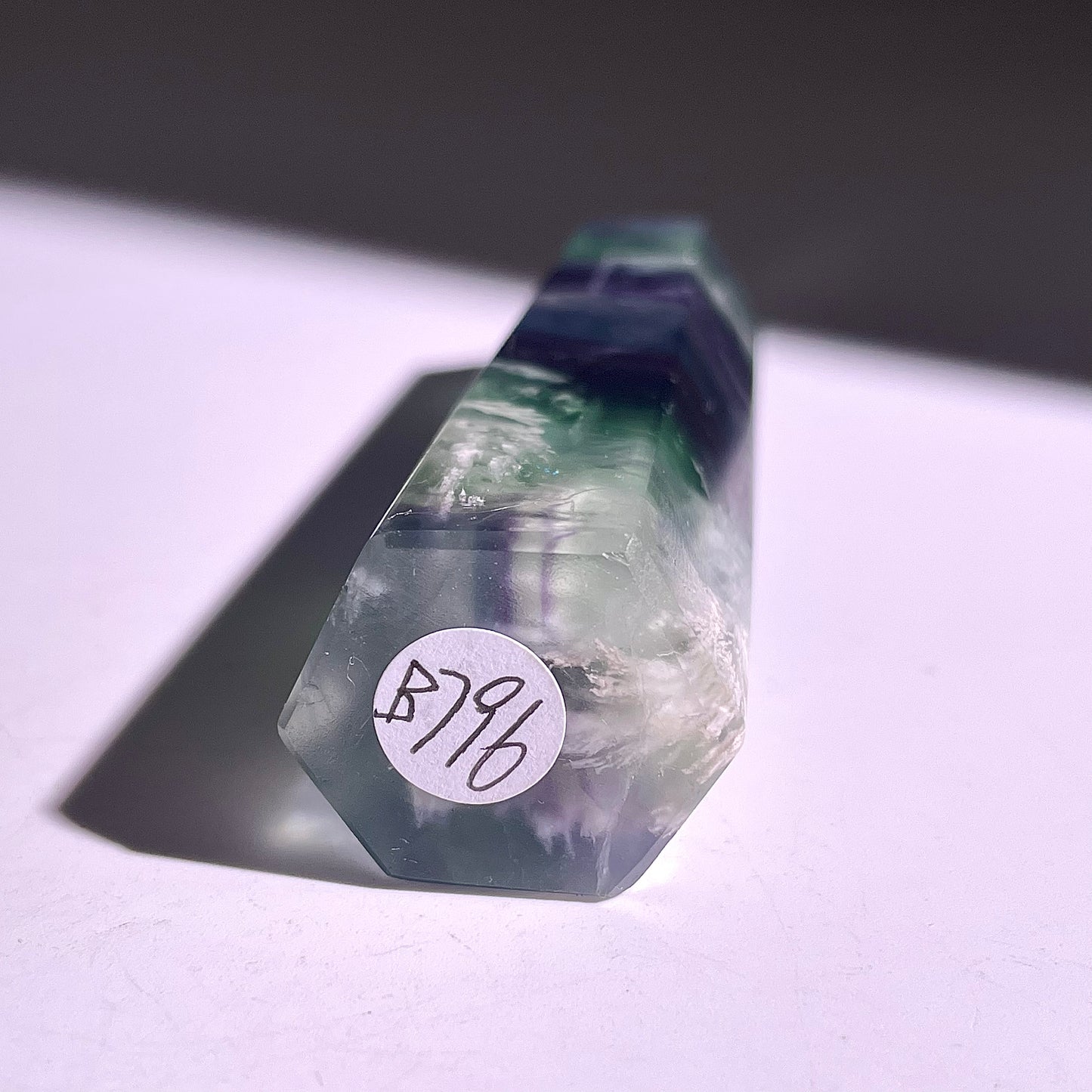 B796◇フェザー フローライト ピラー◇96×23×20mm◇天然石・鉱物・パワーストーン