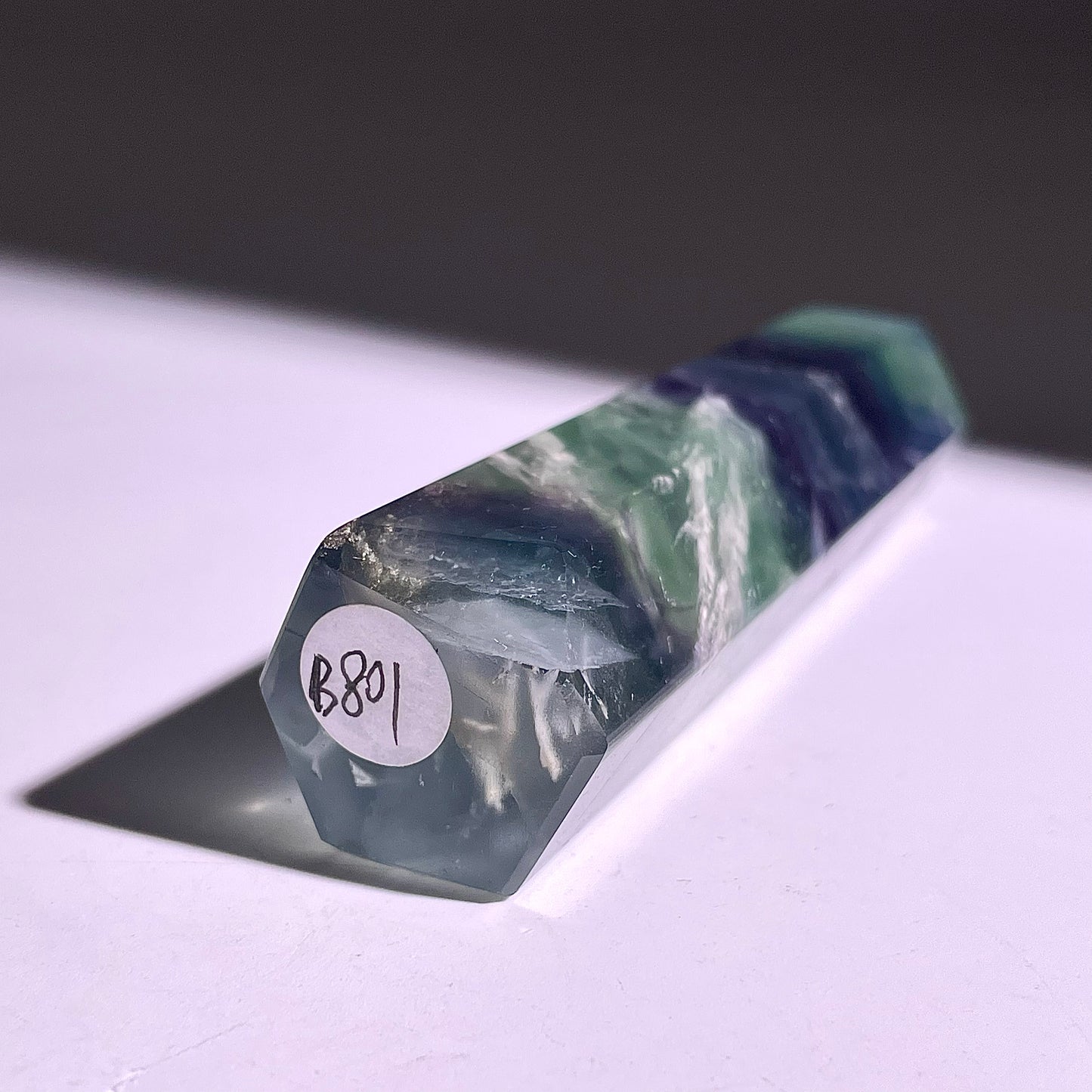 B801◇フェザー フローライト ピラー◇92×22×20mm◇天然石・鉱物・パワーストーン