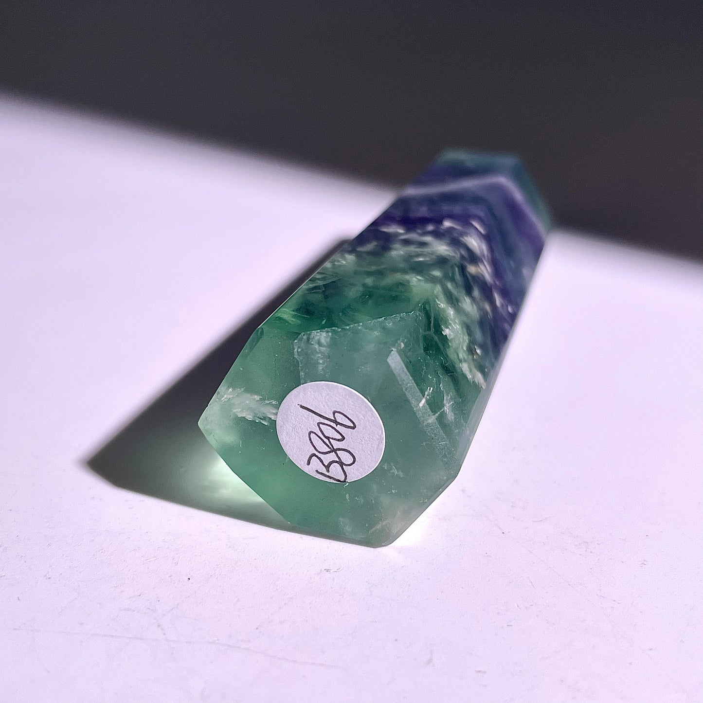 B806◇フェザー フローライト ピラー◇90×24×19mm◇天然石・鉱物・パワーストーン