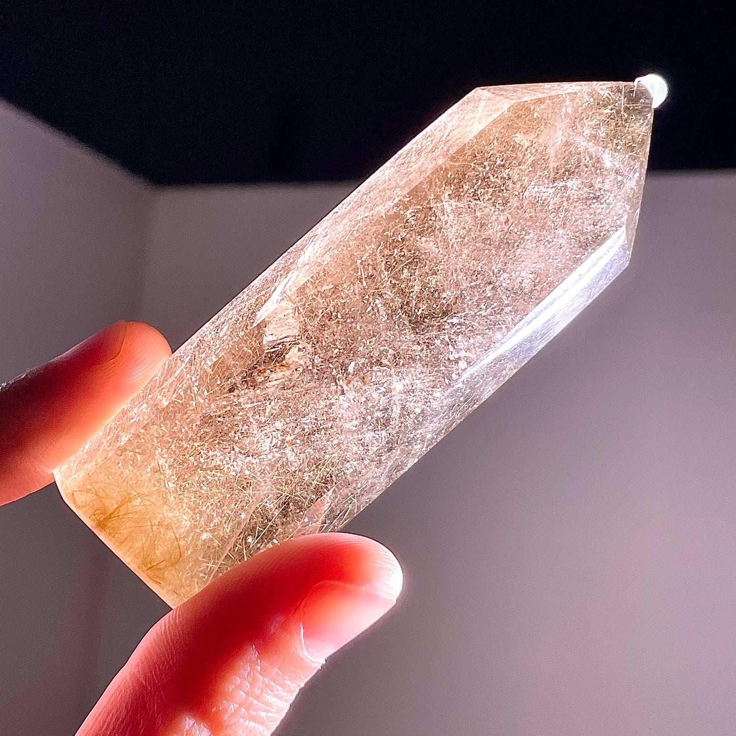 B821◇ルチルクォーツ ピラー◇75×25×20mm◇天然石・鉱物・パワーストーン