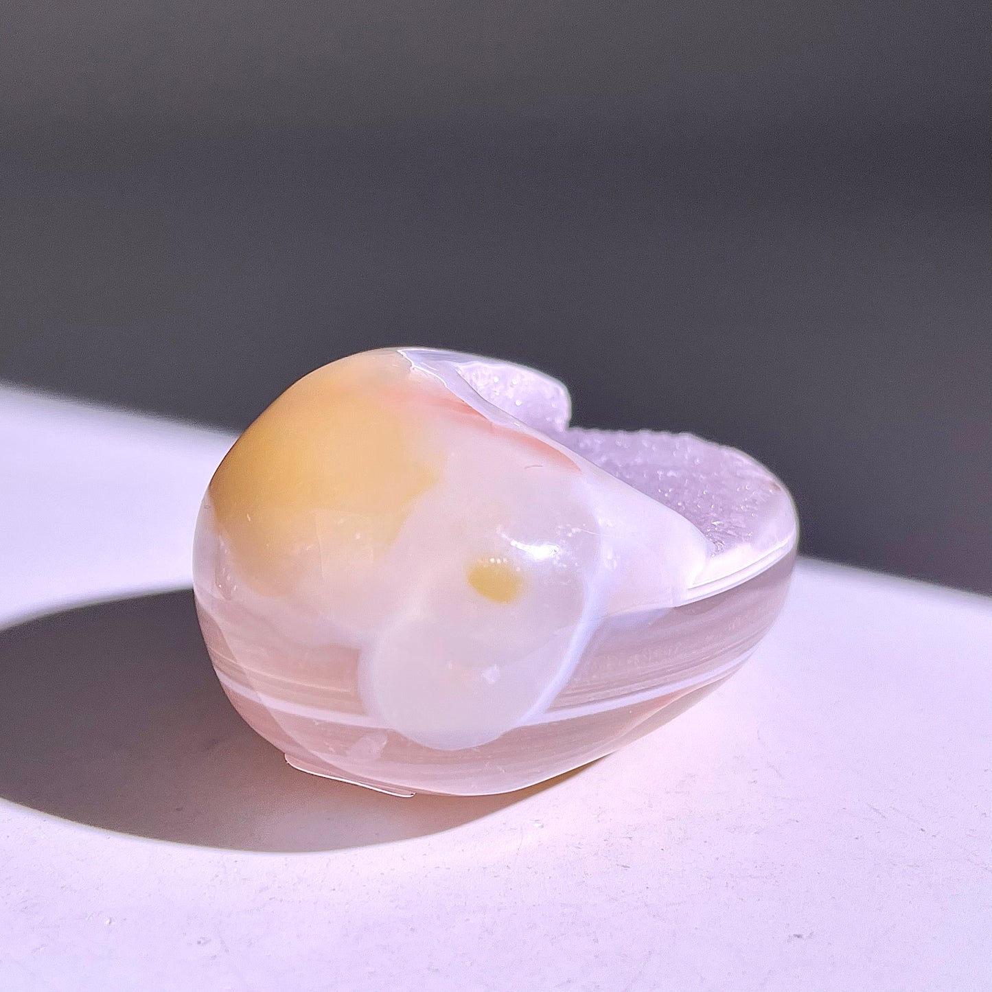 B842◇彩晶マシュマロ エッグ◇51×29×20mm◇天然石・鉱物・パワーストーン