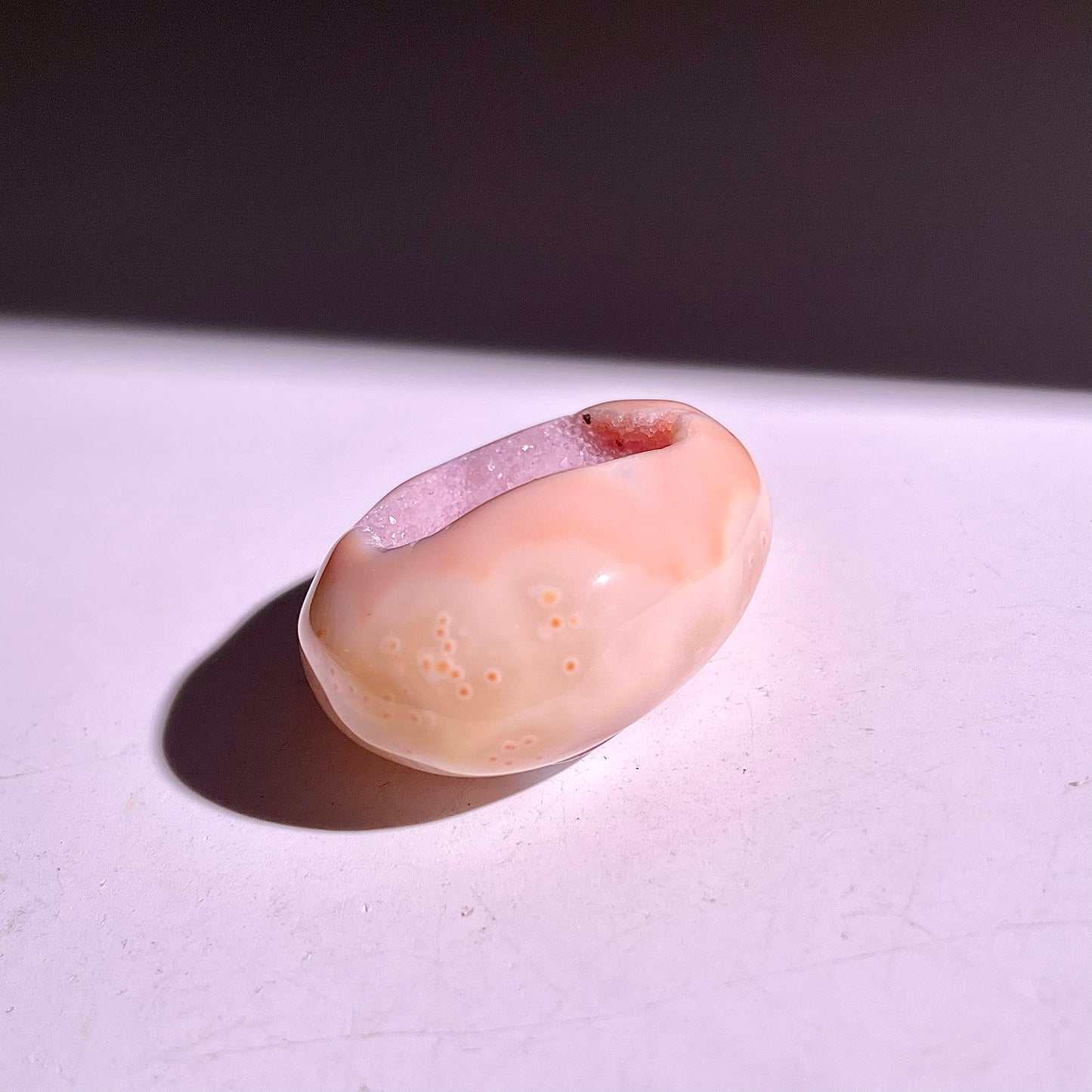 B856◇彩晶マシュマロ エッグ◇41×31×18mm◇天然石・鉱物・パワーストーン