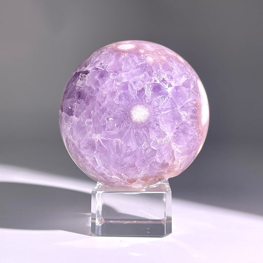 B151◇１点物◇桜紫瑪瑙ボール◇79×79×79mm天然石・鉱物・パワーストーン
