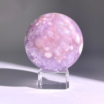 B151◇１点物◇桜紫瑪瑙ボール◇79×79×79mm天然石・鉱物・パワーストーン