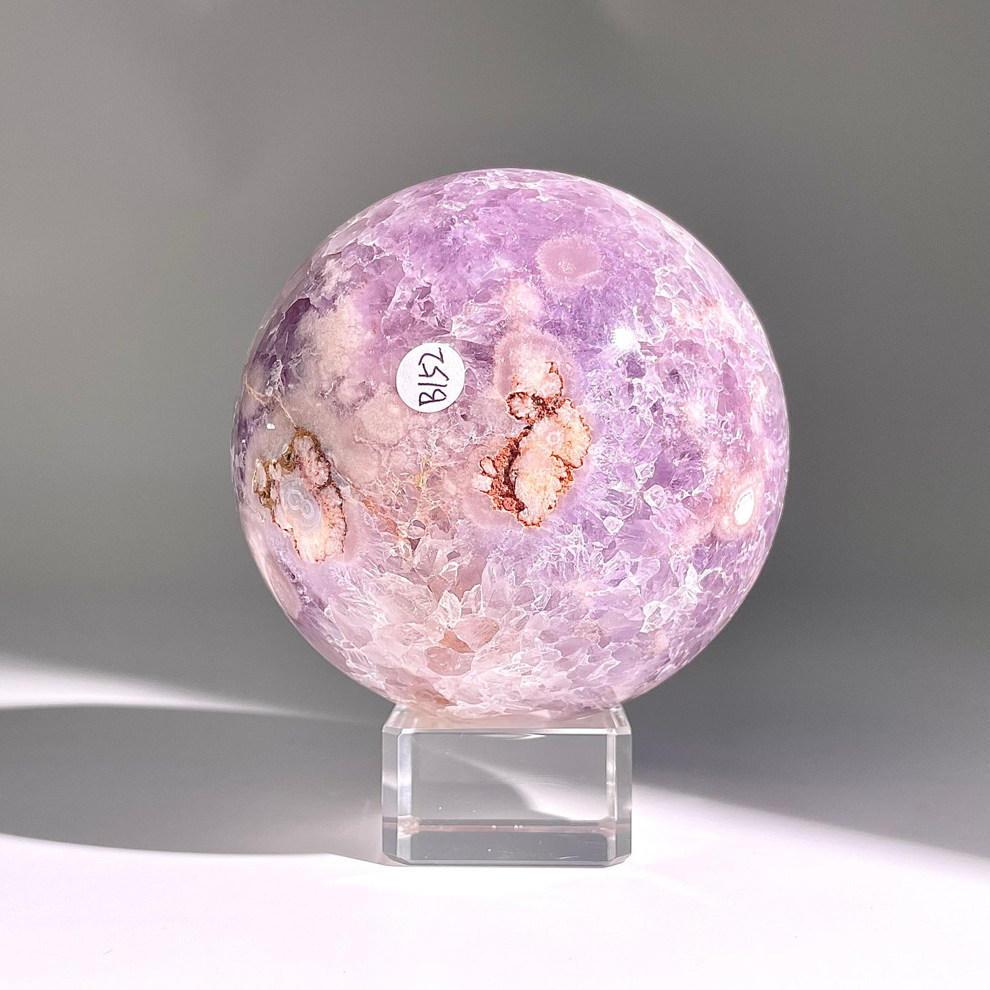 B152◇１点物◇桜紫瑪瑙ボール◇90×90×90mm天然石・鉱物・パワーストーン