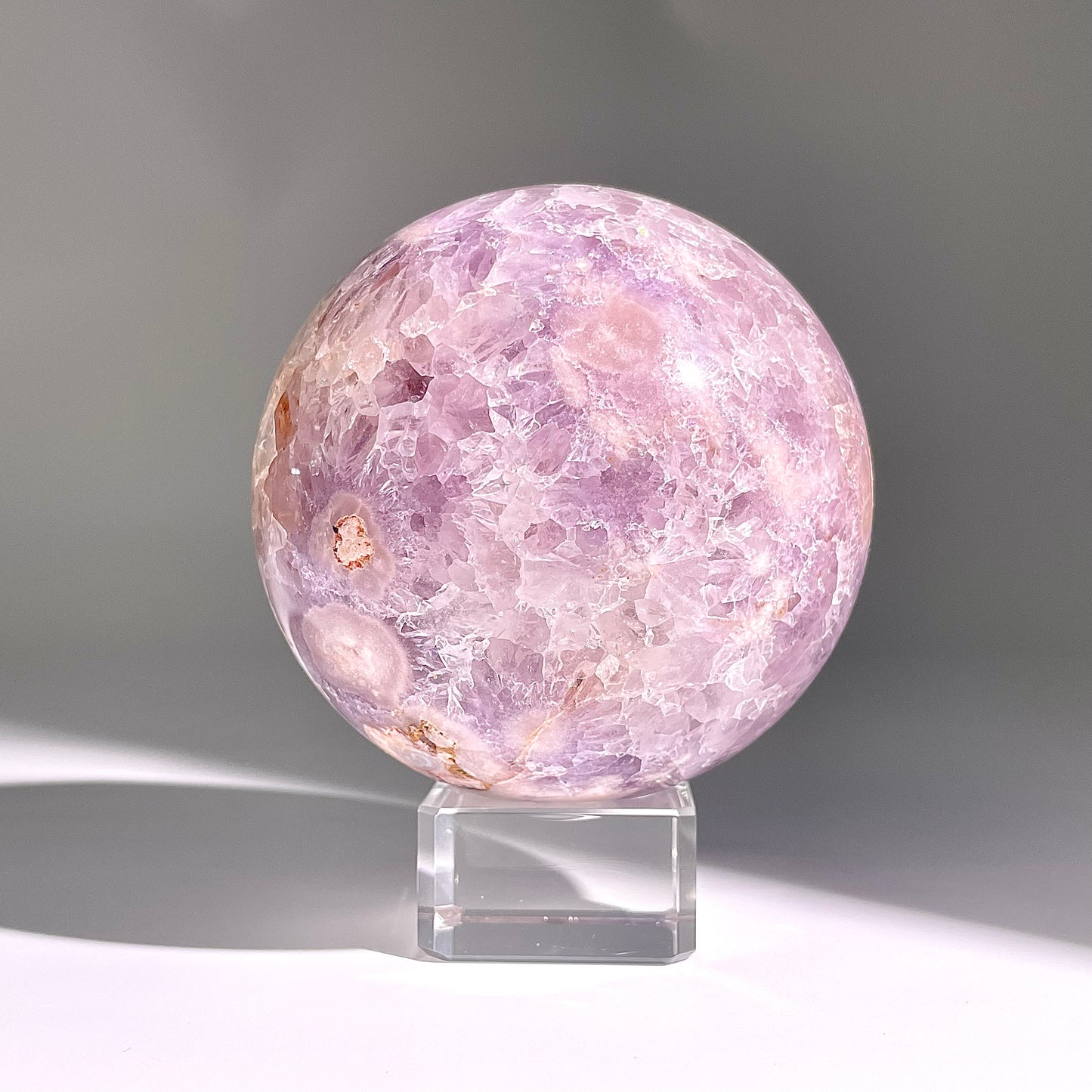 B152◇１点物◇桜紫瑪瑙ボール◇90×90×90mm天然石・鉱物・パワーストーン