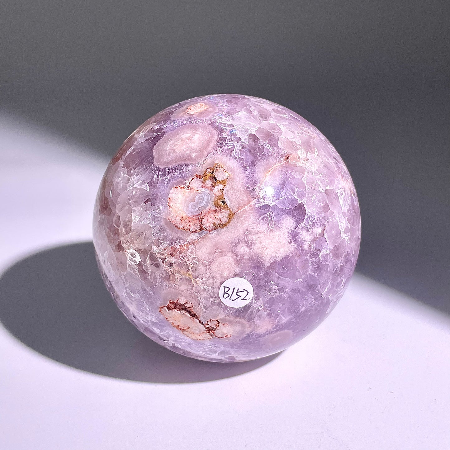 B152◇１点物◇桜紫瑪瑙ボール◇90×90×90mm天然石・鉱物・パワーストーン