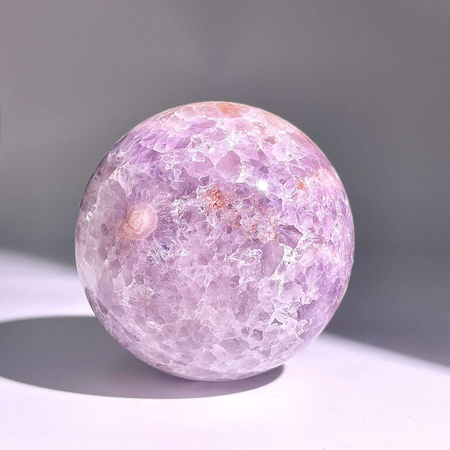 B152◇１点物◇桜紫瑪瑙ボール◇90×90×90mm天然石・鉱物・パワーストーン