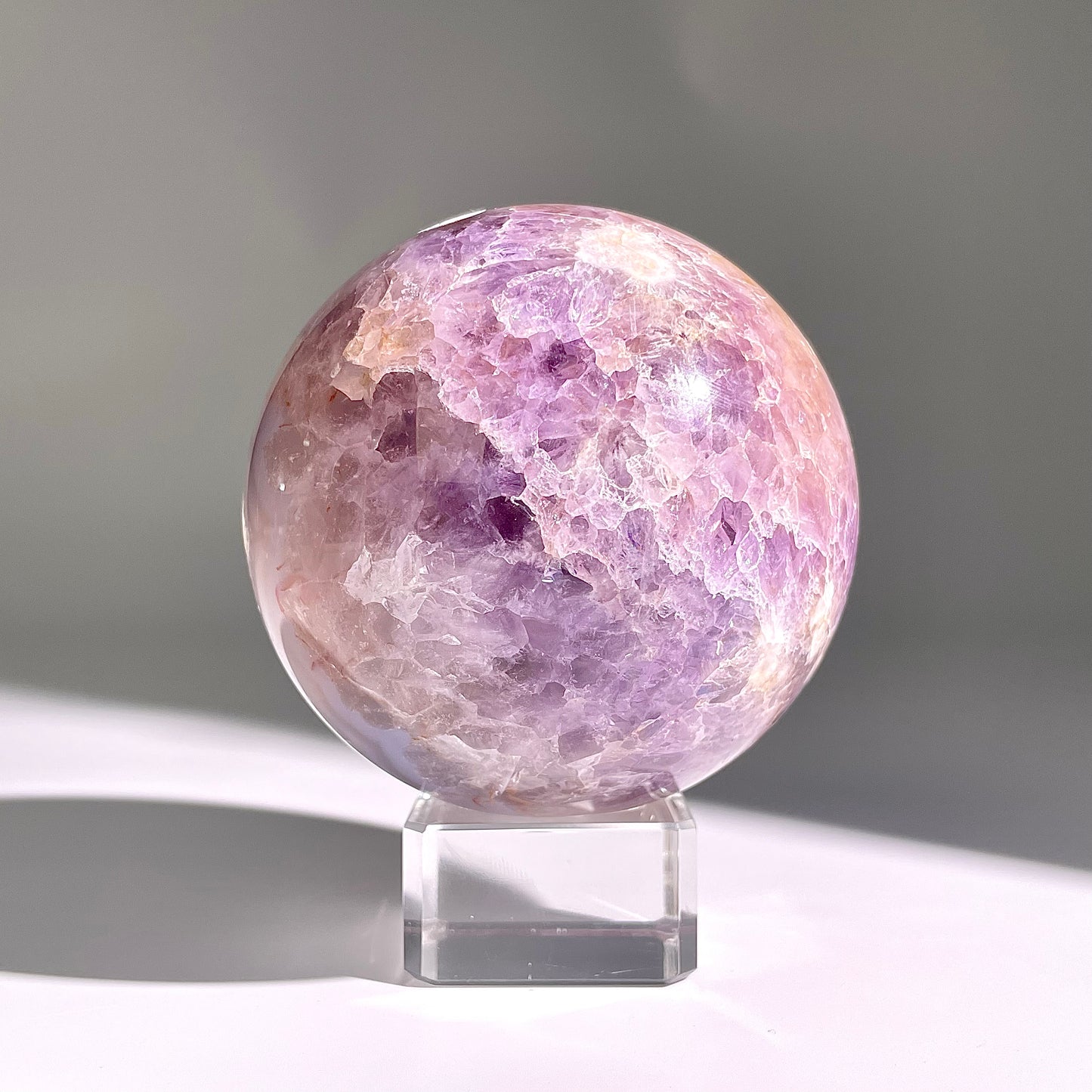 B153◇１点物◇桜紫瑪瑙ボール◇86×86×86mm天然石・鉱物・パワーストーン