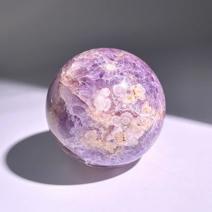 B153◇１点物◇桜紫瑪瑙ボール◇86×86×86mm天然石・鉱物・パワーストーン