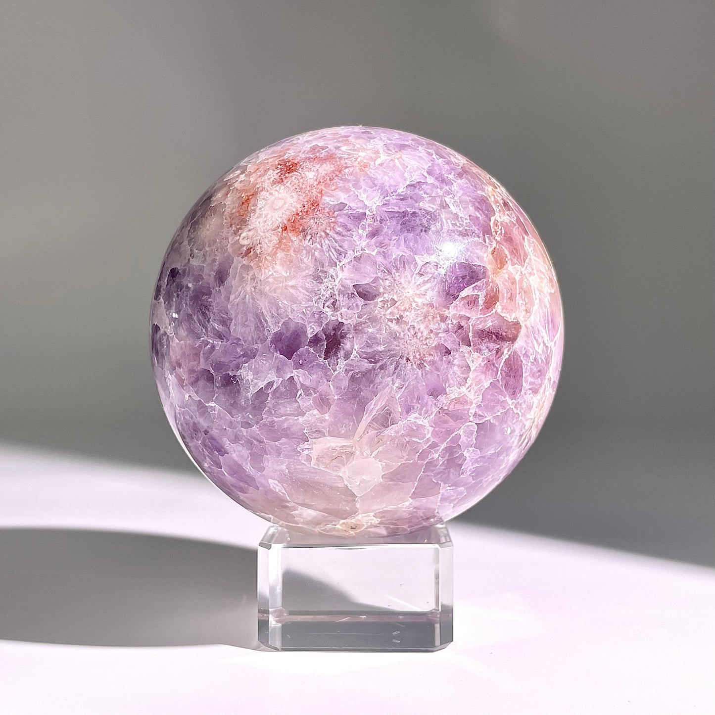 B154◇１点物◇桜紫瑪瑙ボール◇87×87×87mm天然石・鉱物・パワーストーン