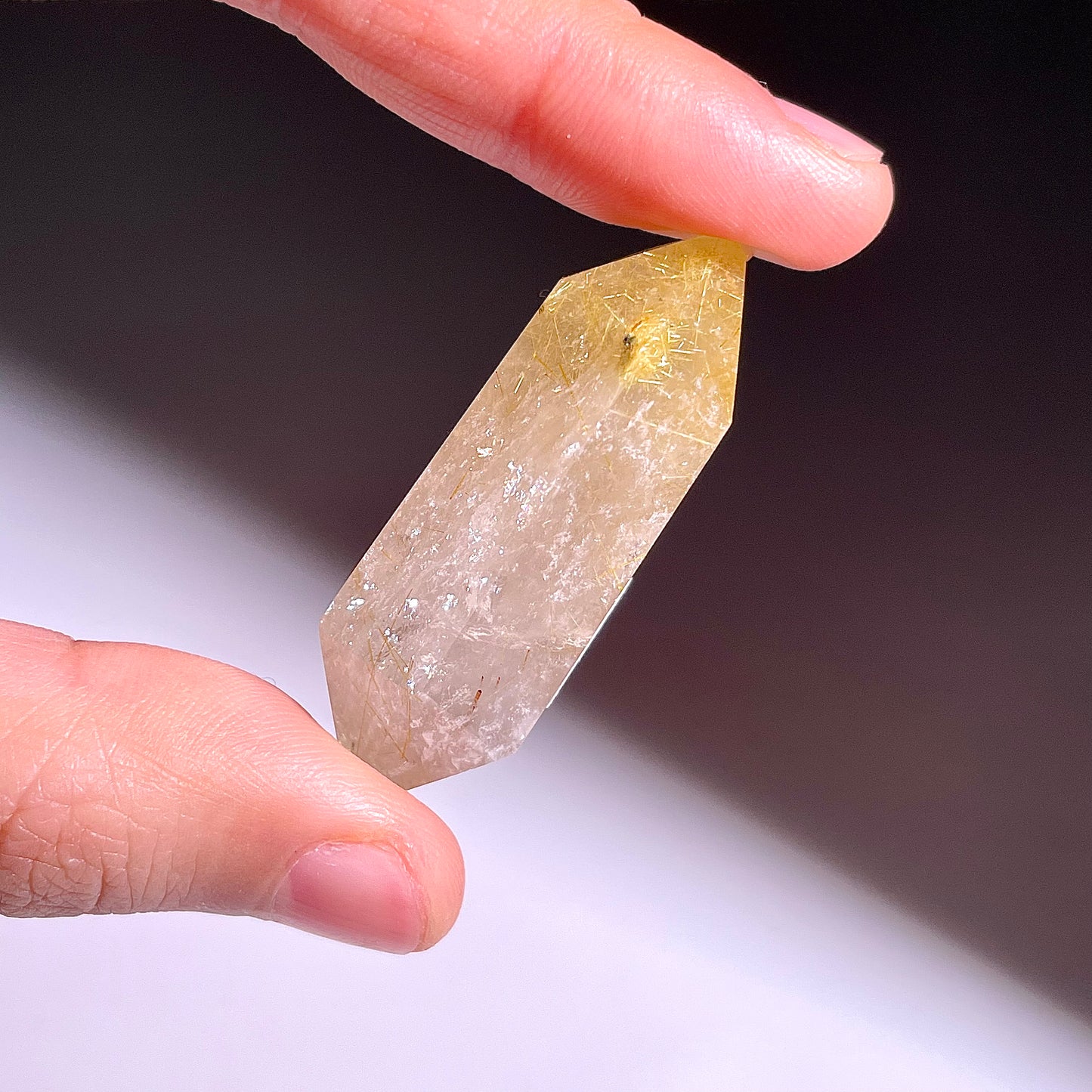 B175◇１点物◇ルチルクォーツ  ダブルポイント◇44×24×14mm天然石・鉱物・パワーストーン